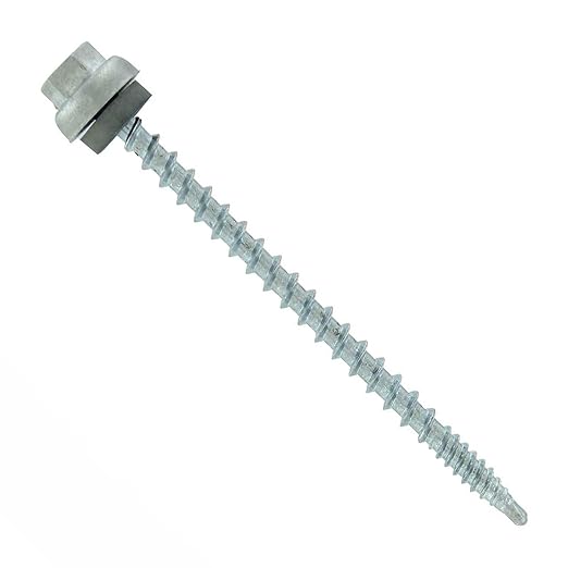 Fasteners Plus ST Fastening ZXL Woodbinder Metal-to-Wood #10 x 3 Galvanized Screws with EPDM Rubber Washer, 250-Count - Designed for Metal Roofing and Siding Panels
