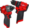 1/2-piece Power Tool Set -3/8" Impact Drill And 1/4" Cordless Impact, (Batteries Not Included), Battery-Powered (Drill + Driver (not included)