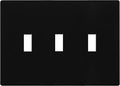 ENERLITES Screwless Triple Toggle Switch Wall Plate, Child Safe Light Switch Cover, Standard Size 3-Gang 4.68" x 6.53", Unbreakable Polycarbonate Thermoplastic, UL Listed, SI8813-BK, Glossy, Black