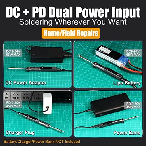 Original TS101 Soldering Pen Upgraded from TS100 DC 65W PD 45W Power Programmable Smart Mini Electric Portable Soldering Iron GO Kit with 3 Solder Tips,USB Type C Cable,Carrying Pouch