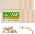 36 Pack Basswood Sheets Board 1/8 Inch Unfinished Wood,3mm Plywood for Laser Cutting,Boards for Crafts for DIY Thin Plywood Sheets Unfinished Wood Boards for Laser Cutting (18inchx12inch)