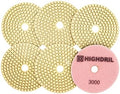 Wet Diamond Polishing Pads - HIGHDRIL 6pcs 4 inch #3000,for Granite Marble Ceramic Artificial Stone Sanding Used on Grinder or Polisher