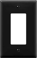 ENERLITES Decorator Light Switch or Receptacle Outlet Wall Plate, Gloss Finish, Midway Size 1-Gang 4.88" x 3.11", Polycarbonate Thermoplastic, UL Listed, 8831M-BK, Black