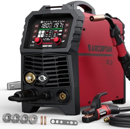 ARCCAPTAIN 180A MIG Welder 110V 220V 6 in 1 Multiprocess Welder Machine