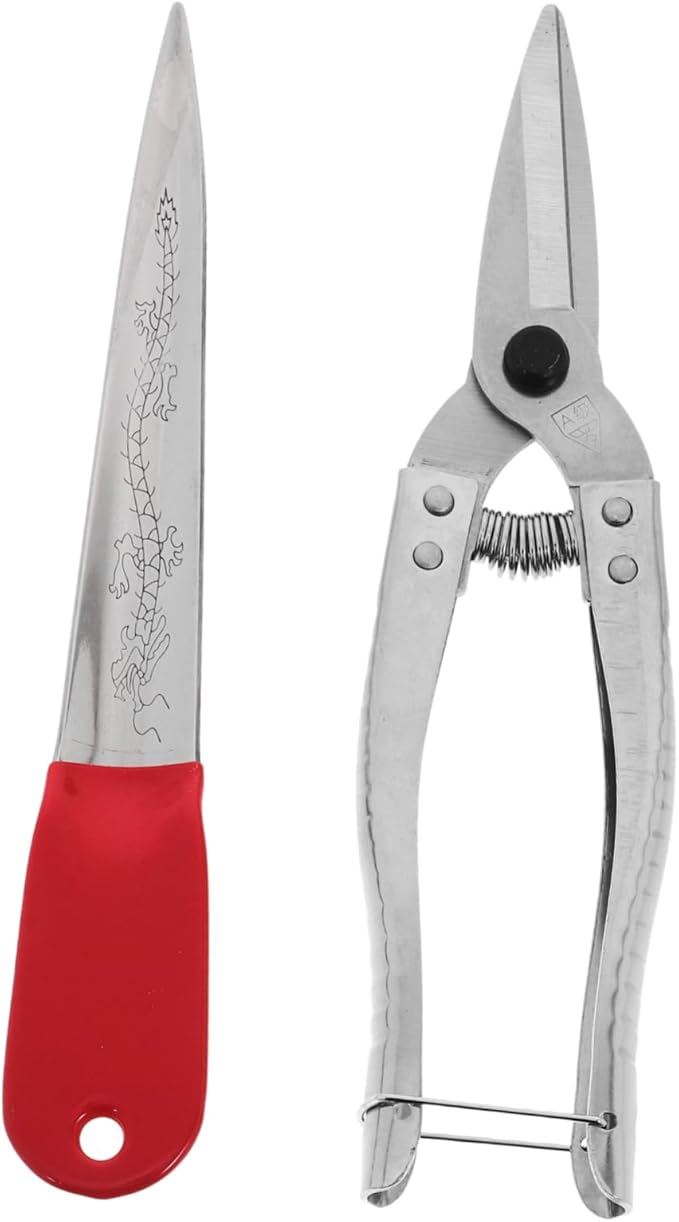 NUOBESTY Chair Weaving Tools 2-Piece Set with Tool and Scissors for Basket Weaving and Rattan Furniture Repair 7.48 Inch Crafting Supplies