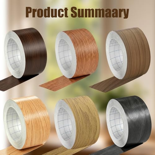 GSCIT Club Brown Walnut Wallpaper, 2.4 inch X 15ft Self Adhesive Wood Grain Repair Tape Walnut Repair Patch for Tables, Chairs, Baseboards, Doors, Windows, Floors, Handicraft DIY.