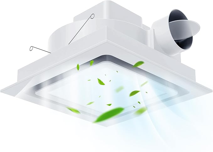12" Ultra Quiet Bathroom Exhaust Fan with 6500K LED Light, 1.0 Sone 120 CFM, 10x10 Mount, 1500 LM Ceiling Ventilation Fan, Energy Efficient (3500K LED-C)
