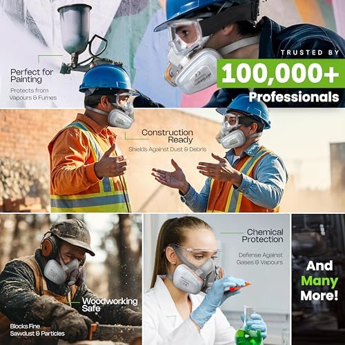 AirGearPro G-500 Reusable Respirator Mask with A1P2 Vapor & Dust Filters