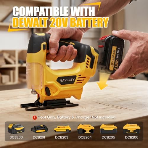 Cordless Jigsaw Compatible With Dewalt 20V MAX Battery (No Battery)