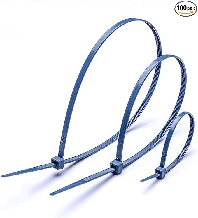 4" Metal Detectable Zip Ties,High Visibility Blue,Self Locking Nylon Ties,Perfect for Food Processing Pharmaceutical Factory Safety Use(pack of 100 pcs).
