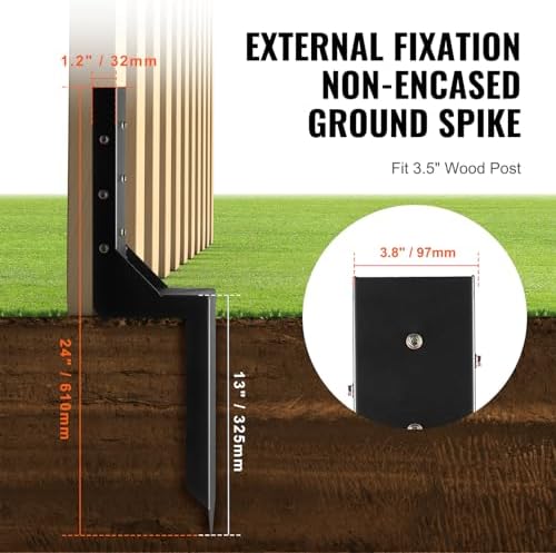 VEVOR Fence Post Anchor Repair Kit, 4 Pack 3.5 x 3.5 Inches Inner Diameter