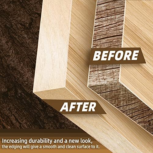 GSCIT Club Birch Edge Banding, 1 inch x 500ft roll of Wood Veneer Edge Banding Pre-glued Flexible, Wood Tape Banding for Cabinet Repair