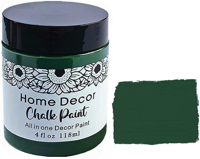 Non-Toxic Furniture Paint Vintage Chalk Paint for Wood/Metal/Glass, Indoor/Outdoor Use No Sanding & Primer Needed Matte Finish Cabinet Paint, Waterbased | Acrylic | Crafts for DIY Projects 4oz/118ml (Forest)