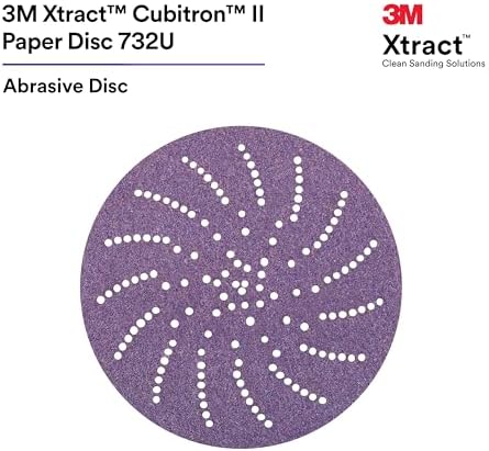 3M Hookit Clean Sanding Paper Disc 732U - 120+ Grit Vacuum Sanding Disc - C-Weight Backing, Hook and Loop Attachment - 5"