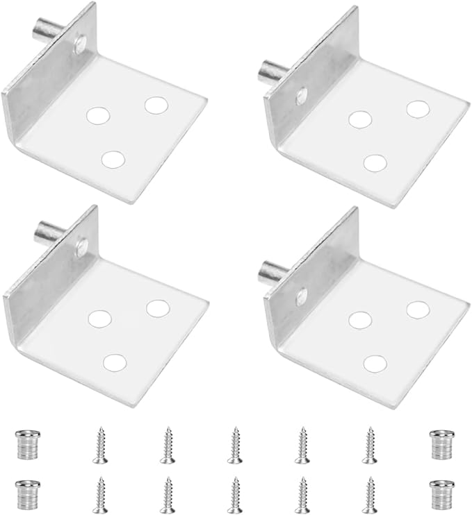 Aifeier ET 2 Sets Pivot Hinges Stainless Steel Silver Heavy Duty Concealed Shaft Door Hinges with Bushing for Wood Doors, Drawers, Furniture Cabinets, Wardrobe, Showcase, etc