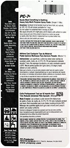 PC Products PC-7 Epoxy Adhesive Paste, Two-Part Heavy Duty, 2oz in Two Jars, Charcoal Gray 27776 (Pack of 1)