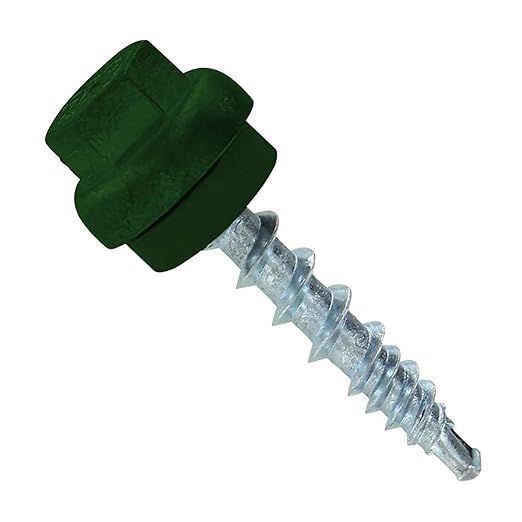 Fasteners Plus ST Fastening ZXL Woodbinder Metal-to-Wood #10 x 1 Forest Green Screws with EPDM Rubber Washer, 250-Count - Designed for Metal Roofing and Siding Panels