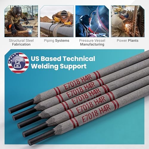 E7018 H4R Welding Rod 1/8”, 5 lb Pack, Premium Quality Low Hydrogen Carbon Steel Stick Electrode (SMAW), Vacuum Sealed & Waterproof Durable Packaging, Suitable for Stick Welding Tools