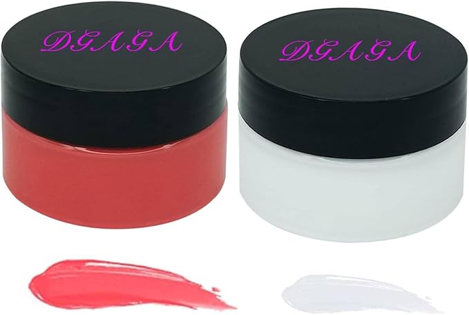 DGAGA 2 Jar of Chalk Paste,White Chalk Paste Paint for Stencils,Red Fabric Ink,Self Adhesive Silk Screen Stencil Paste,Chalkboard Paste for Wood,Canvas,Paper,Art Craft Permanent,Home Decor