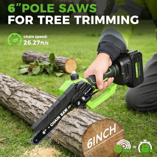 4-in-1 Electric Pole Saw&Pruning Shear Combo, 6" Pole Saw for Tree Trimming