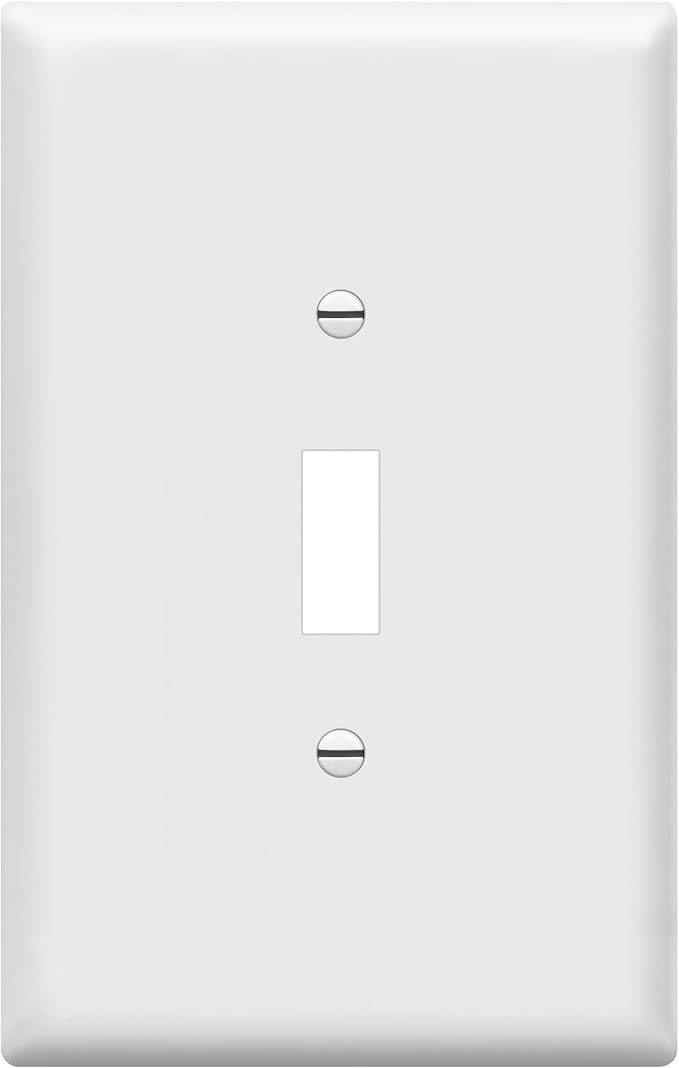 ENERLITES Toggle Light Switch Wall Plate, Jumbo Switch Cover, Oversized 1-Gang 5.5" x 3.5", Unbreakable Polycarbonate Thermoplastic, 8811O-W, White