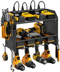 CCCEI Wall Mount Modular Tool Charging Organizer, Black, 1 Pack, 3 Tier.