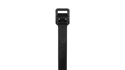 Panduit PRT6EH-C0 Cable Tie, Releasable, Extra-Heavy, Weather Resistant Nylon 6.6, 22.2-Inch Length, Black (100-Pack)