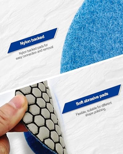 SHDIATOOL 7PCS 4-Inch Dry Diamond Polishing Pads White Buff for Granite