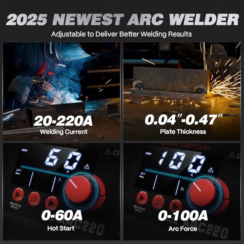 ARCCAPTAIN 220A Stick Welder, 110V/220V ARC/Lift TIG Welding Machine