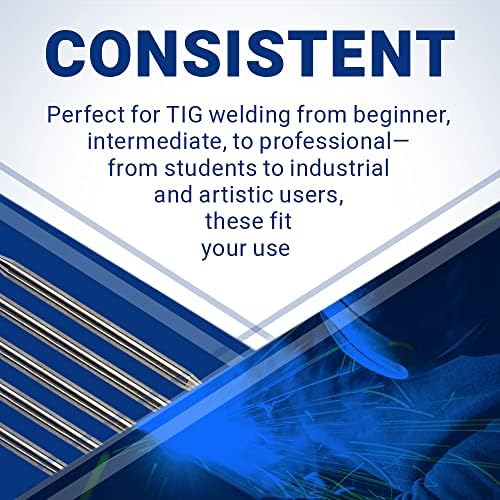 Midwest Tungsten Service TIG Welding Tungsten Electrodes 10-Pack (Gold - 1.5% Lanthanated Tungsten (WL15/EWLa-1.5), 3/32")