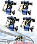 Ladder Rack Ratchet Straps, Truck Rack Straps, 1.4" Black Square Tube Mount