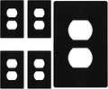 ENERLITES Screwless Duplex Wall Plate, Child Safe Receptacle Outlet Cover, Standard Size, 1-Gang 4.68" x 2.93", Unbreakable Polycarbonate Thermoplastic, UL Listed, SI8821-BK-5PCS, Black, 5 Pack
