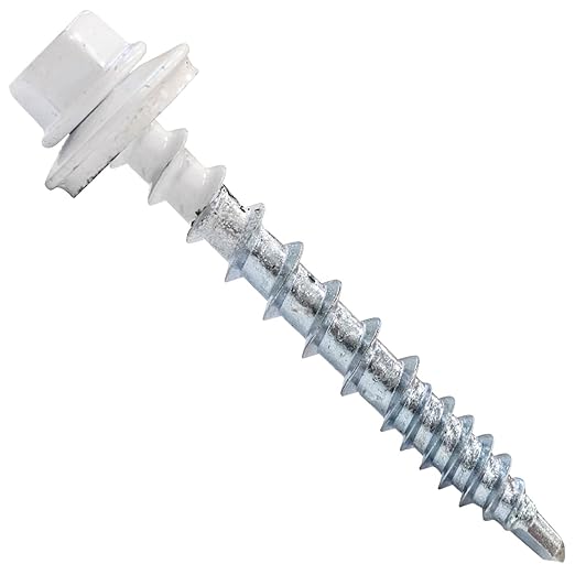 Fasteners Plus ST Fastening #10 x 1-1/2" Kwikseal Woodbinder Metal Roofing Screws Metal-to-Wood Bright White (Pack of 250)
