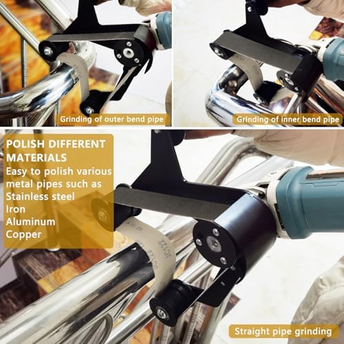 Pipe Belt Sander - 1280W Industrial Grade Pipe Tube Polishing Sandingwith 6 Variable Speeds,Suitable for Polishing Various Circular Pipe Materials,Woodworking and Metal Rust Removal(45Pcs Belts).