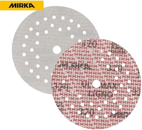 Mirka Ultimax Ligno 6 Inch 60 Grit Wood Sanding Discs Hook & Loop, 50 Pack