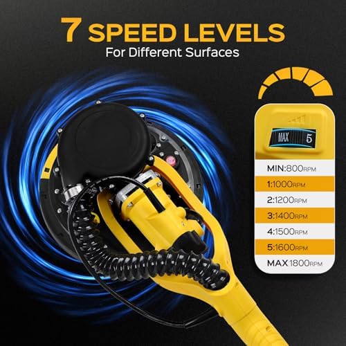 Drywall Sander Tool, KUPERIA 8.5 Amp Popcorn Ceiling Removal Tool, Yellow