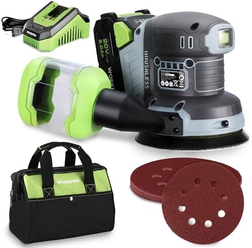 WORKPRO 5-Inch Cordless Random Orbital Sander 20V Brushless Electric Sander