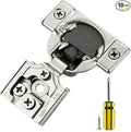 Ravinte 10 Pack 5 Pair 5/8 inch Overlay Soft Close Kitchen Cabinet Hinges Stainless Steel Adjustable Kitchen Hinges Satin Nickel Cabinet Hardware