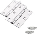Medsuo 2 PCS Door Hinges 3 Inch Stainless Steel Folding Butt Hinges with 12 PCS Stainless Steel Screws for Door Case Lid Wooden Box Chest (Silver)