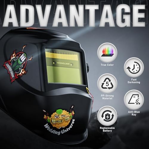 YESWELDER Auto Darkening Welding Helmet 1/1/1/1 True Color, LYG-L600A