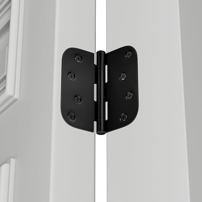 GoldenWarm 18-Pack Black Matte 4in x 4in Heavy Duty Hinges for Interior & Exterior Doors