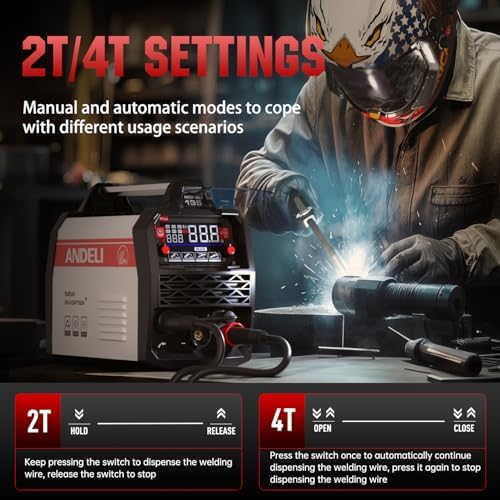 ANDELI 110V/220V MIG Welder 135A ，PULSE Flux Core/Lift TIG/Stick 4-in-1