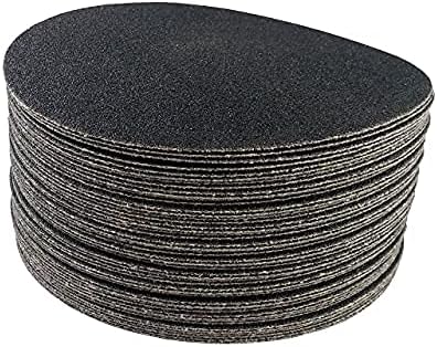 7 Inch Premium Sanding Discs, 50 Pack Hook and Loop Sandpaper, 100 Grit Grinder Sanding Disc, No Hole Black Silicon Carbide Sandpaper Discs for Stone, Metal, Wood, Floor, Paint and Plastics