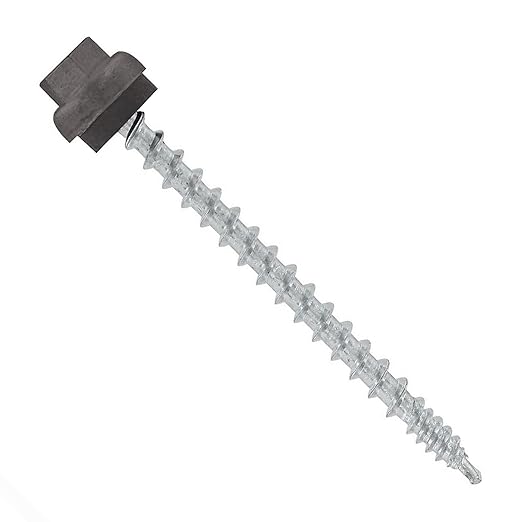 Fasteners Plus ST Fastening ZXL Woodbinder Metal-to-Wood #10 x 2-1/2" Charcoal Gray Screws with EPDM Rubber Washer, 250-Count - Designed for Metal Roofing and Siding Panels