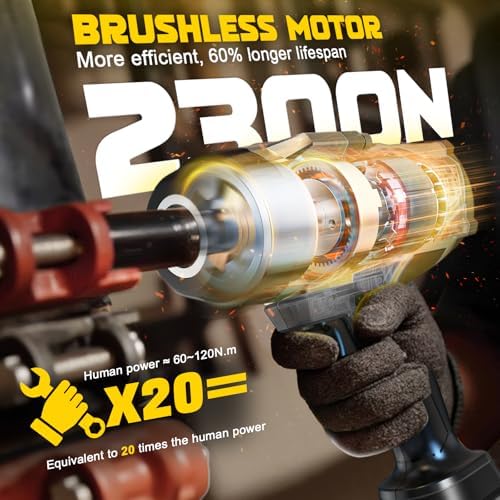 DIYtoolifz Cordless Impact Wrench 1/2 inch Compatible with Dewalt 20v Battery, 1700 Ft-lbs High Torque Impact Driver with 6Pcs Sockets & Storage Case, Electric Impact Gun with 4-Speed & LED Light