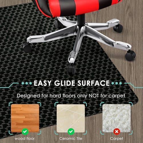 Vicwe Office Chair Mat for Hardwood Floor, 63" x 51" Chair Mat, Anti-Slip