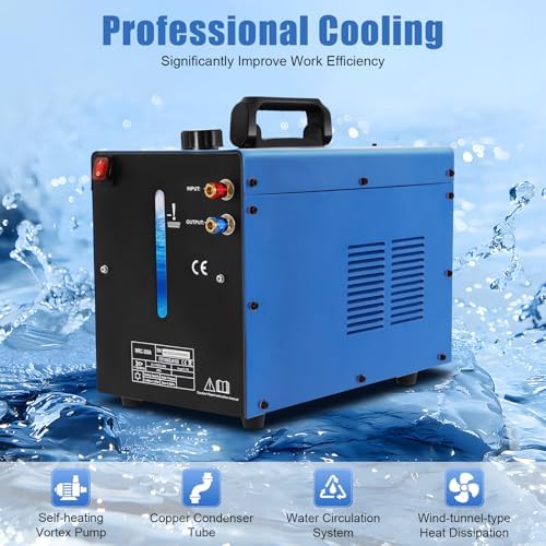 110V TIG Cooler Welder Water Cooler 10L Tig Miller Welder Torch Water Cooling Machine Cooling Tank 1500W Forward-Tilled Filling Port Upgraded Plug-in Practical Water Tank