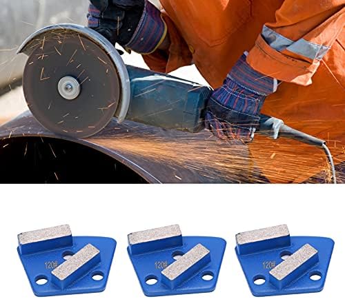 Concrete Floor Grinding Disc,Replacement Trapezoid Diamond Grinding Shoes, Floor Grinder Blades 120 Grit Medium Bond,Compatialbe with Iron Horse, Warrior, Xtreme Polishing & ASL Grinders, Pack of 3