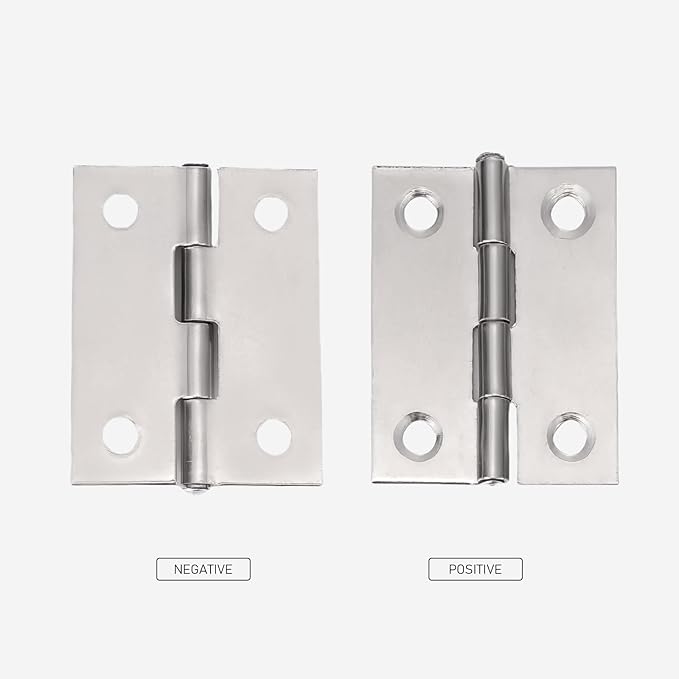 1.5 inch Stainless Steel Folding Butt Hinge Home Furniture Hardware Door Cupboard Cabinet Hinge Pack of 16