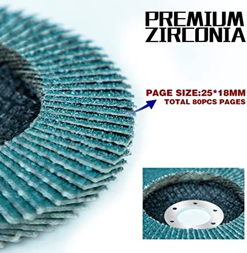 Sali 20 Pack Zirconia Flap Disc 40 Grit 4.5" x 7/8-Inch Sanding Disc Bevel Type #29 Premium and Industrial Grade Angle Grinder Grinding Wheel High Performance Edge Grinding